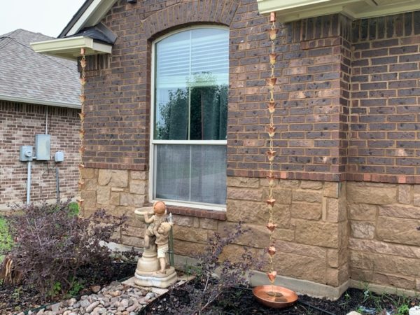 Copper Rain Chain - Tri County Guttering Waco, Texas