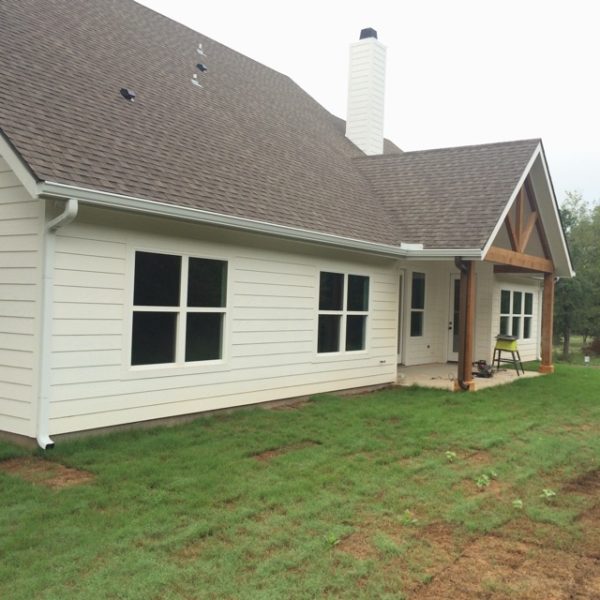 Tri-County Guttering Waco, Texas - Satin on True White Gutter Installation Waco Farmhouse